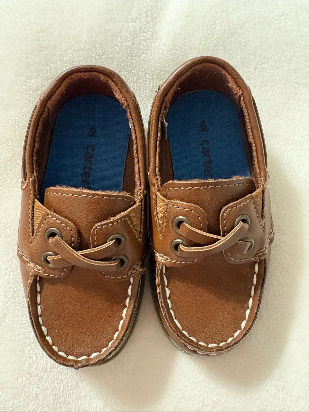Carter's Tan Leather-Look Kids Dress Shoes 6 Months